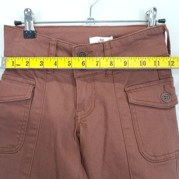 BP Bootcut Pants Low Rise Flap Pockets Stretch Button Fly Women 23 Rust - Picture 8 of 14